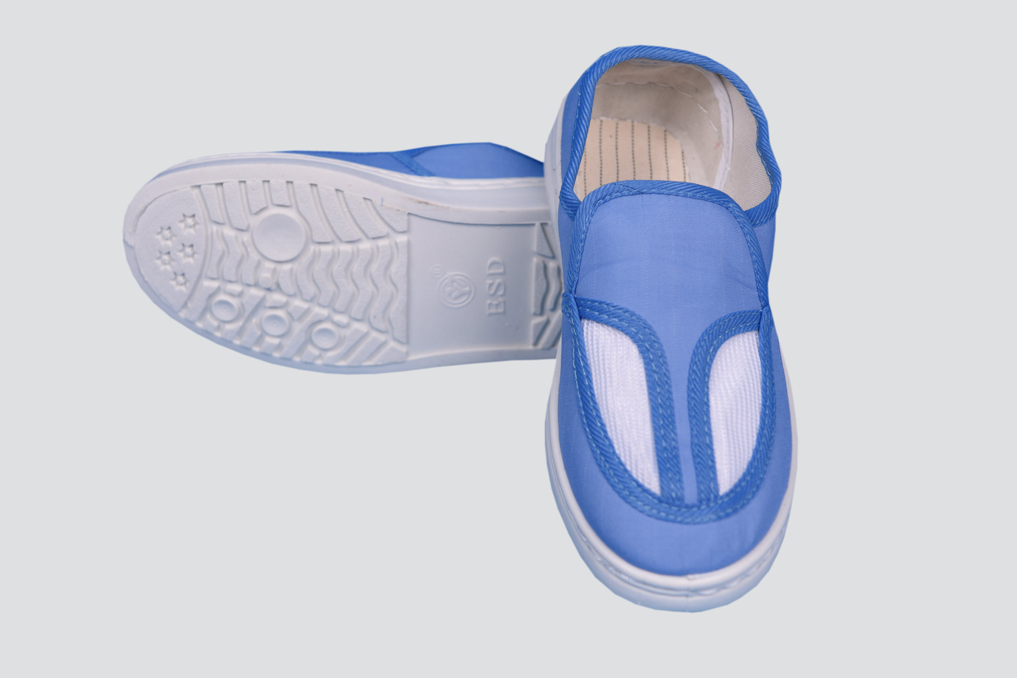 PVC blue TC double hole mesh shoes YY-B4010-2