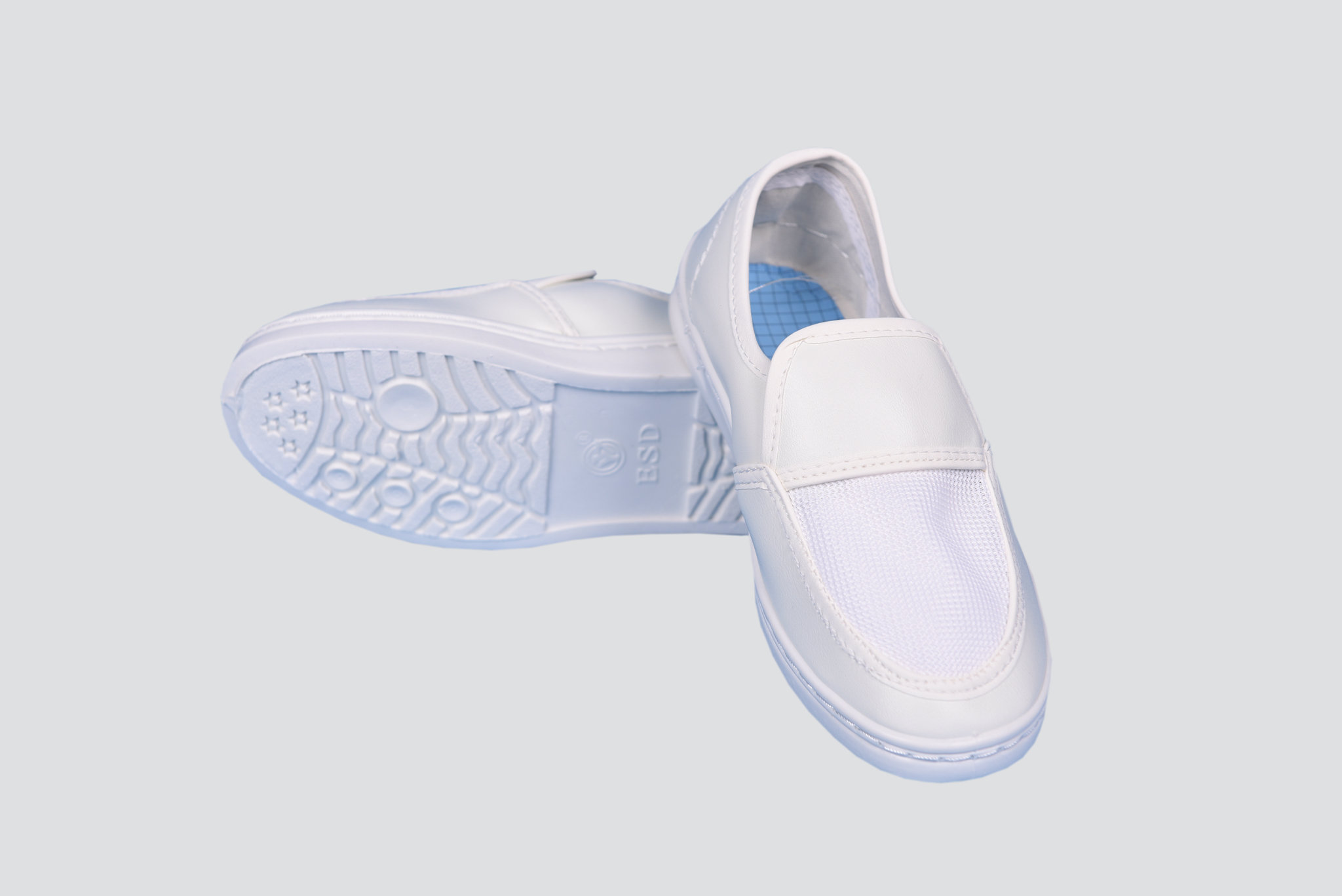 PVC leather single hole mesh shoes YY-B4011